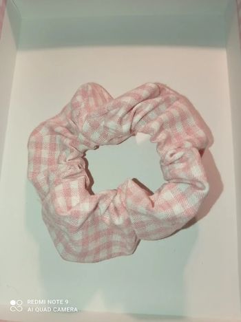 Chouchou élastique vichy rose sixties éco responsable, Glowria, NEUF