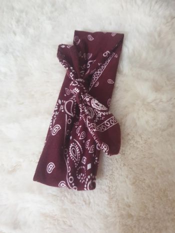 Bandeau bandana cheveux bordeaux