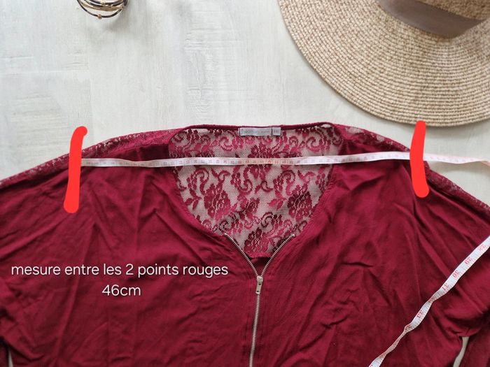 Blouse rouge dos dentelles - photo numéro 4