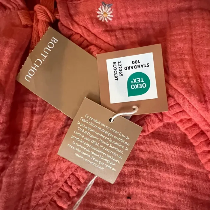 36M Robe portefeuille avec bloomer brodés en gaze de coton - photo numéro 5