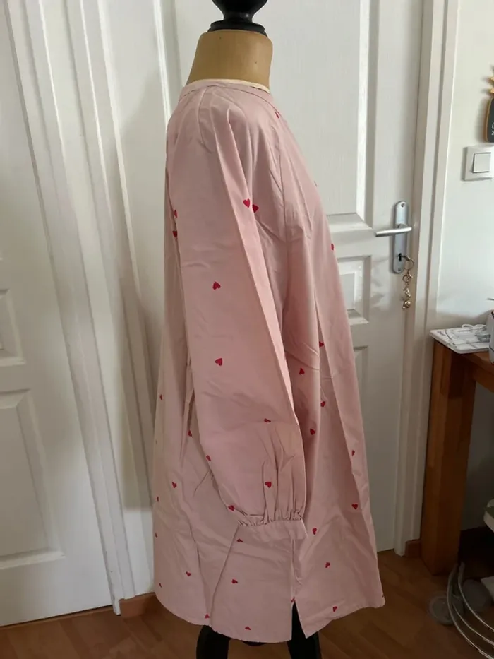 Chemise de nuit ample rose imprimée coeurs 48 la redoute 48 - photo numéro 3