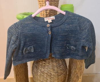 Gilet vert foncé et doré  12 mois