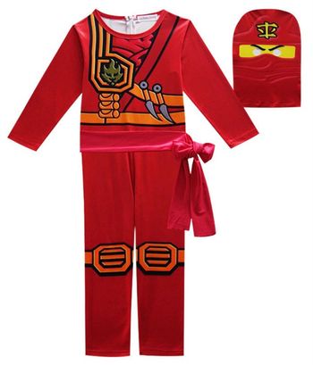 Deguisement Ninja rouge + cagoule 7ans