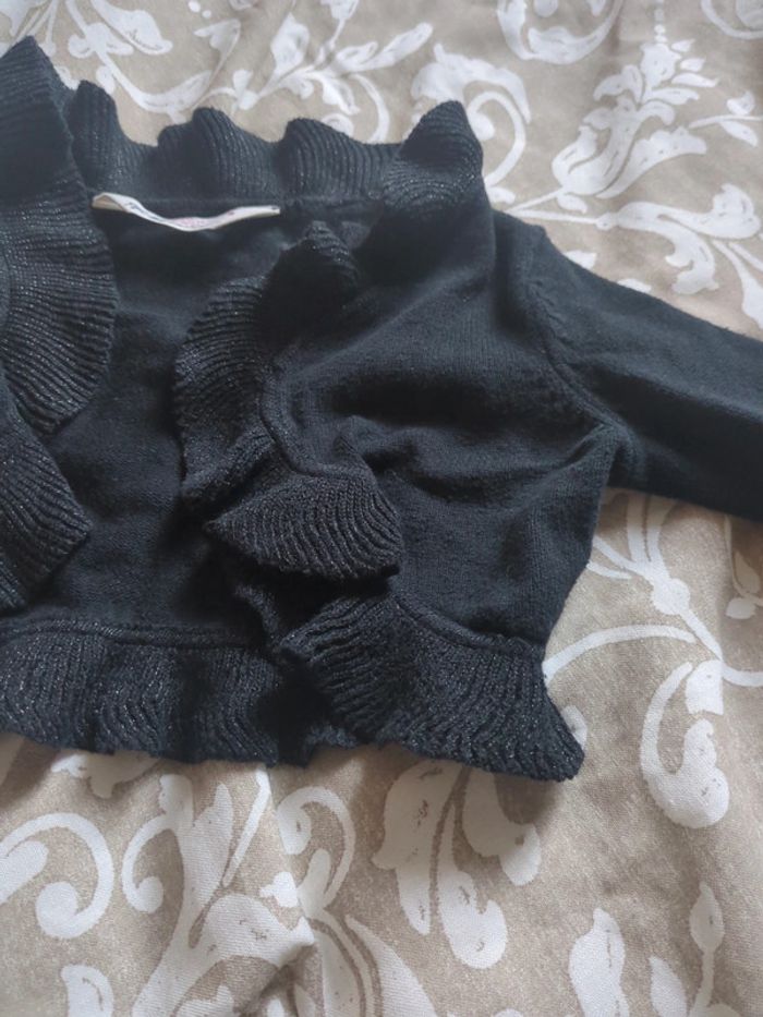 Gilet court volants Boléro noir paillettes 2 - 4 ans - photo numéro 4