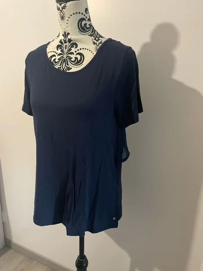 T-shirt manche courte bleu marine dos voile échancré Teddy Smith taille 40 - photo numéro 3