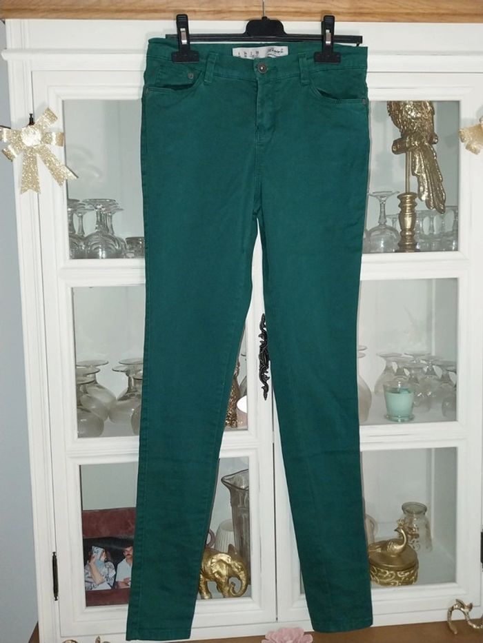 Pantalon skinny denim vert sapin état neuf Taille 34 Denim Co by Primark - photo numéro 7