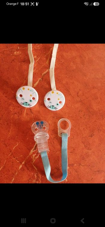 Lot de 3 attaches tetines
