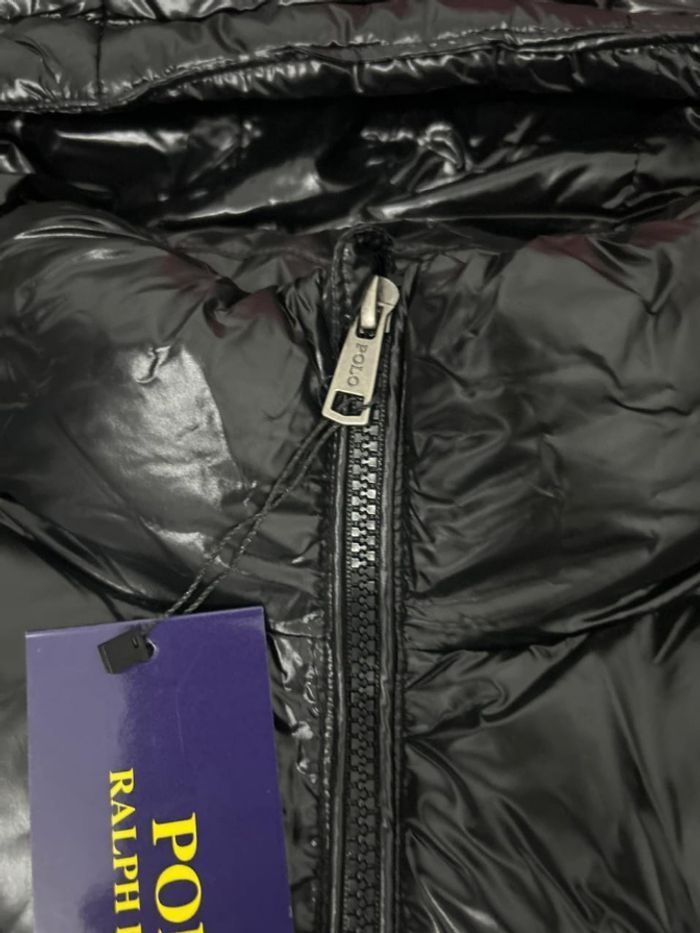 Doudoune Ralph Lauren Polo noire brillante avec capuche – Très bon état - photo numéro 3