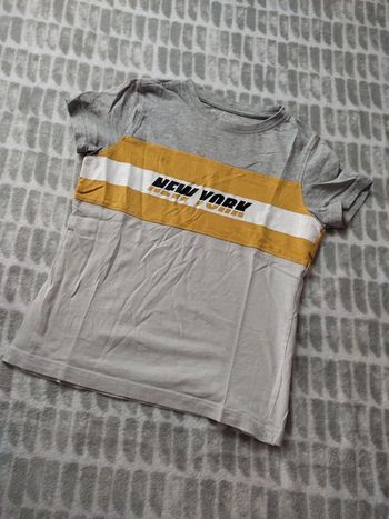 Tee-shirt gris jaune beige in extenso 8 ans