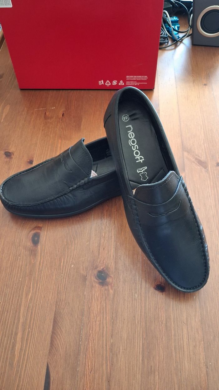 Chaussures cuir mocassin Vintage 44 - photo numéro 2