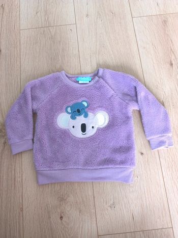 Pull chaud et doux fille koalas mauve Pekkle - 12-18 mois