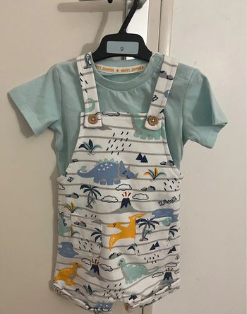 Salopette et tee-shirt garçon(9 mois),71 cm
