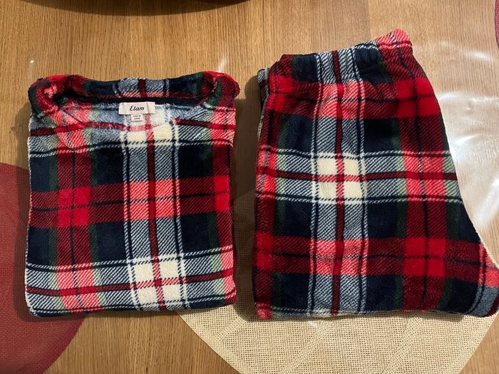 Ensemble Pyjama polaire à carreaux Etam Taille S en TBEG