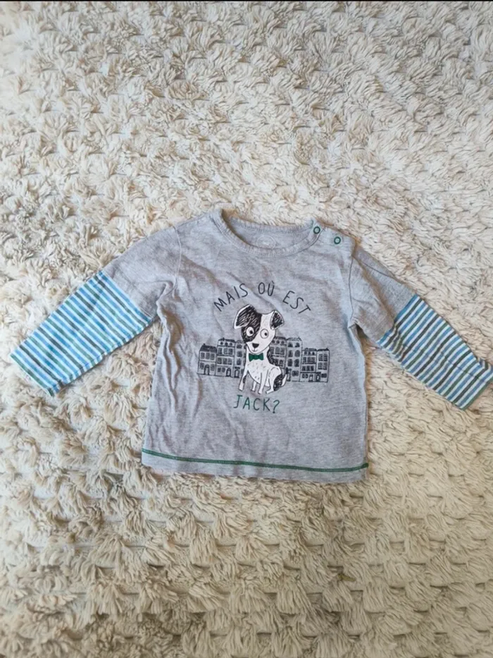 Tee shirt gris chien