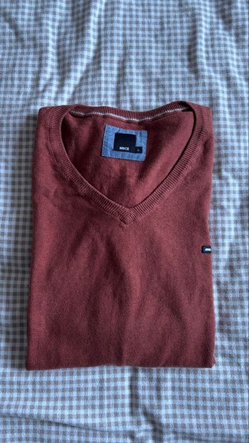 Pull col V léger rouge brique T40 Brice