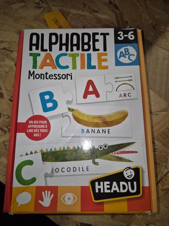Jeu éducatif alphabet tactile montessori headu 