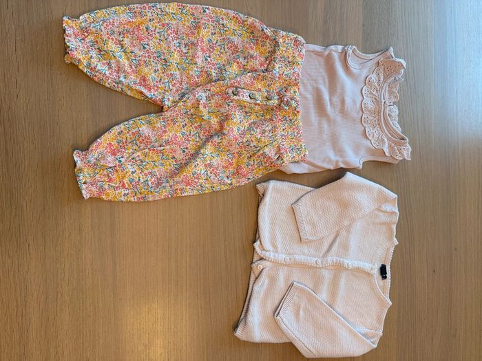 Ensemble fille rose 6 mois