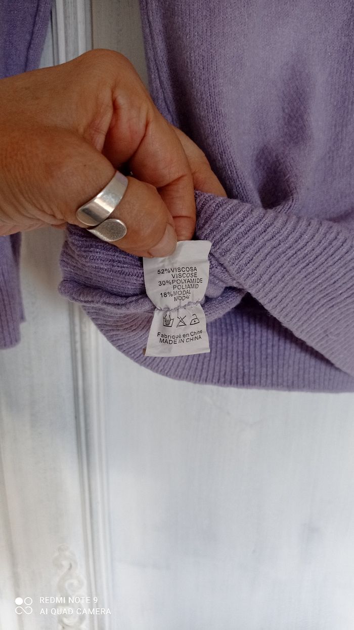 Pull col roulé  mauve lilas taille S Tbe - photo numéro 4