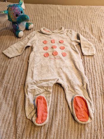 Pyjama velours 1 pièce fille Obaibi 12 mois