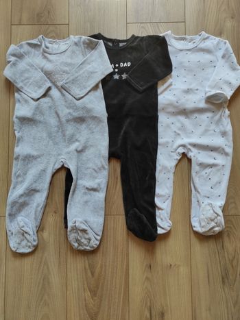 Lot 3 dors bien velour 18 mois Vertbaudet