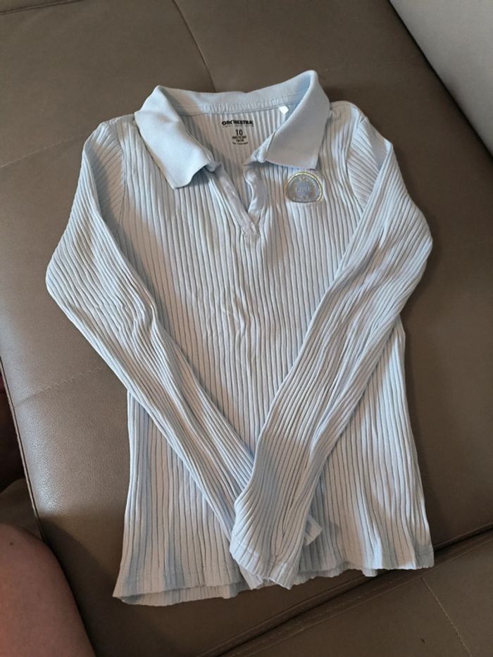 T shirt manches longues bleu ciel 10ans