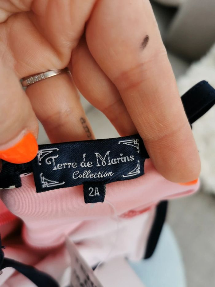 Maillot de bain 1 pièce Terre de marins rayé rouge taille 2 ans - photo numéro 3