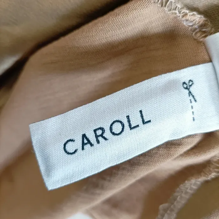 Top satin/100%coton beige - Caroll - Taille 36 - Détails soie A529 - photo numéro 9