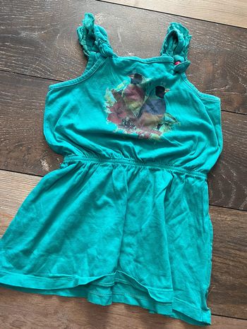 Robe bleu vert oiseaux DPAM 3 ans