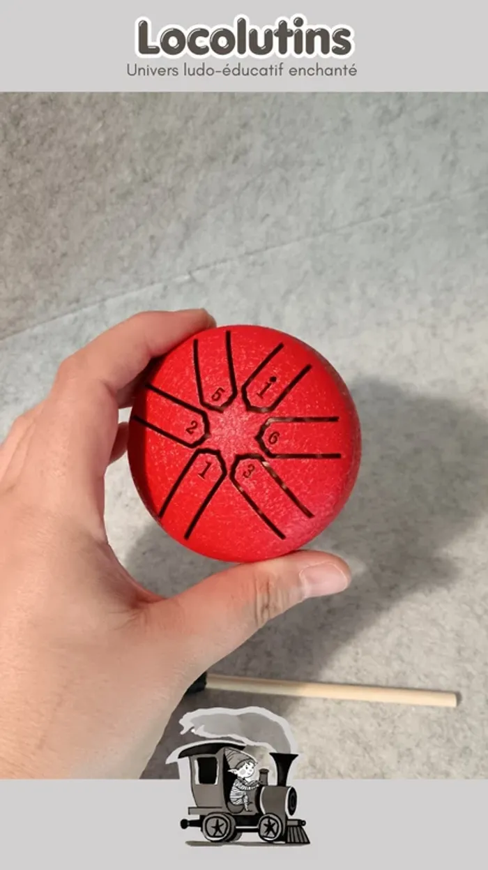 🚂 Tambour à langues ▪ 7,5 cm 6 notes rouge - photo numéro 2