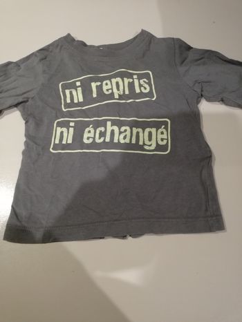 Tee shirt manche longue garçon 9 mois kimbaloo anthracite