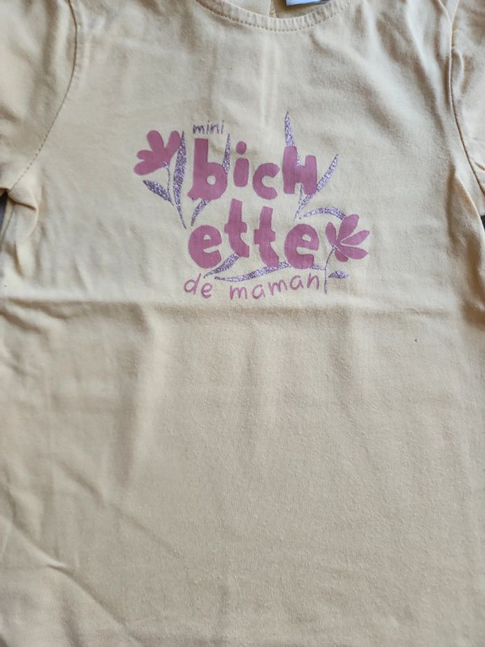 Tee shirt bichette jaune 36mois - photo numéro 2