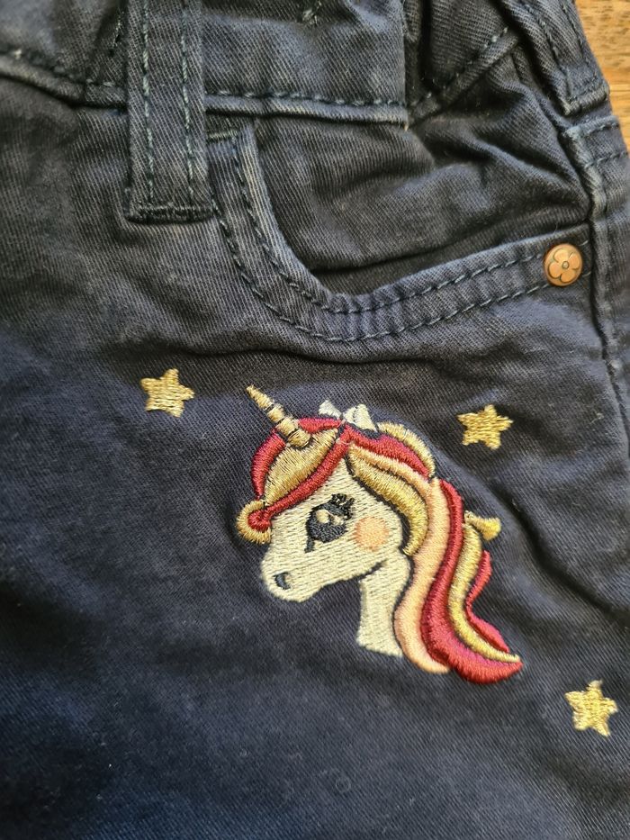 Jeans skinny 4 ans bleu marine licorne - photo numéro 2