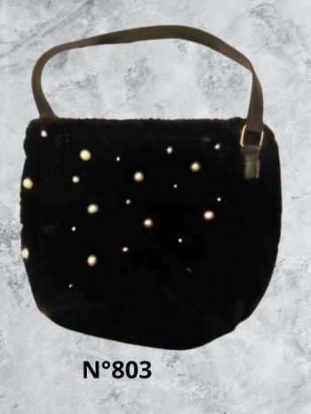 N°803 Sac à main noir/perle.