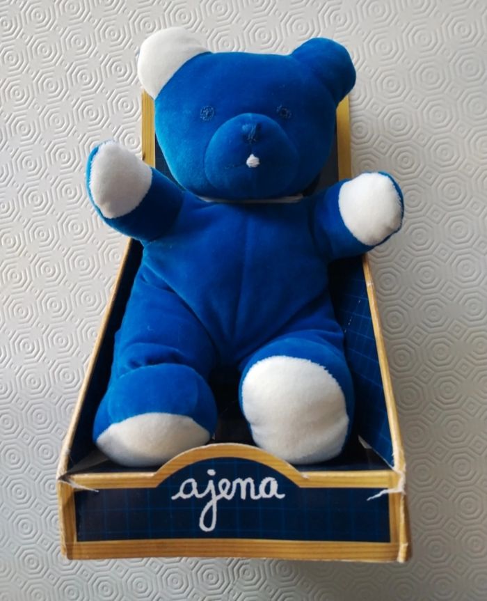Ours en peluche bleu Ajena neuf