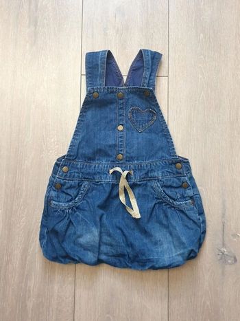 Robe boule en jeans souple bleu. Fille 24 mois. Marque Kidkanai