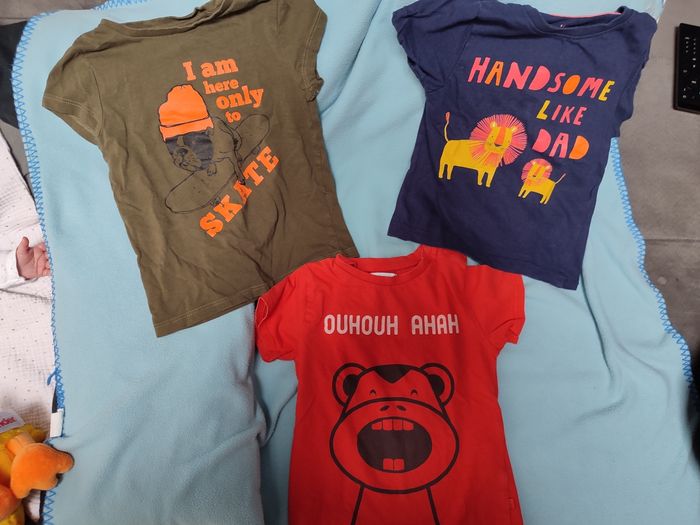 Lot de 3 t-shirt animaux