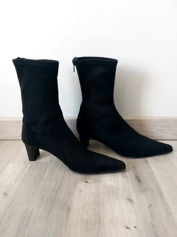 🌸Bottines en daim & cuir noir – Taille 38.5 – Élégance & confort 🌸
