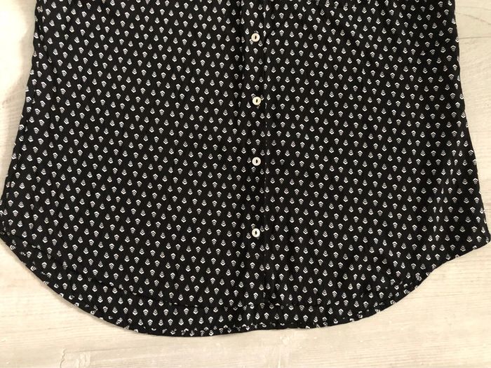 AN129- Blouse noire motifs blancs T 48 (46) NEUVE - photo numéro 4