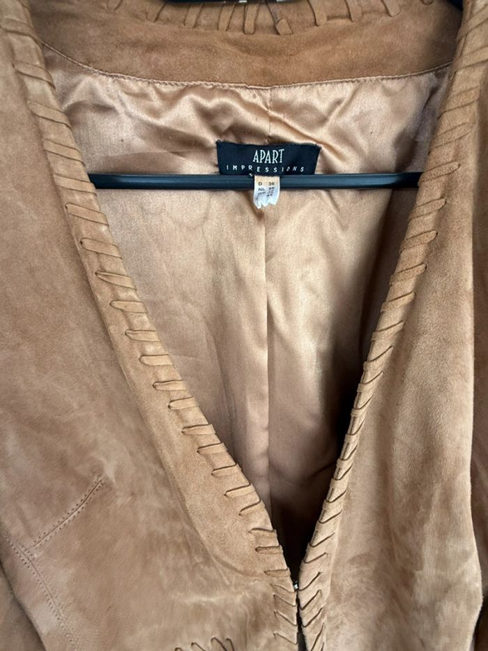 Veste camel marron en cuir - photo numéro 2
