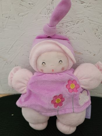 Doudou lutin poupée rose fleurs BESTEVER 2013