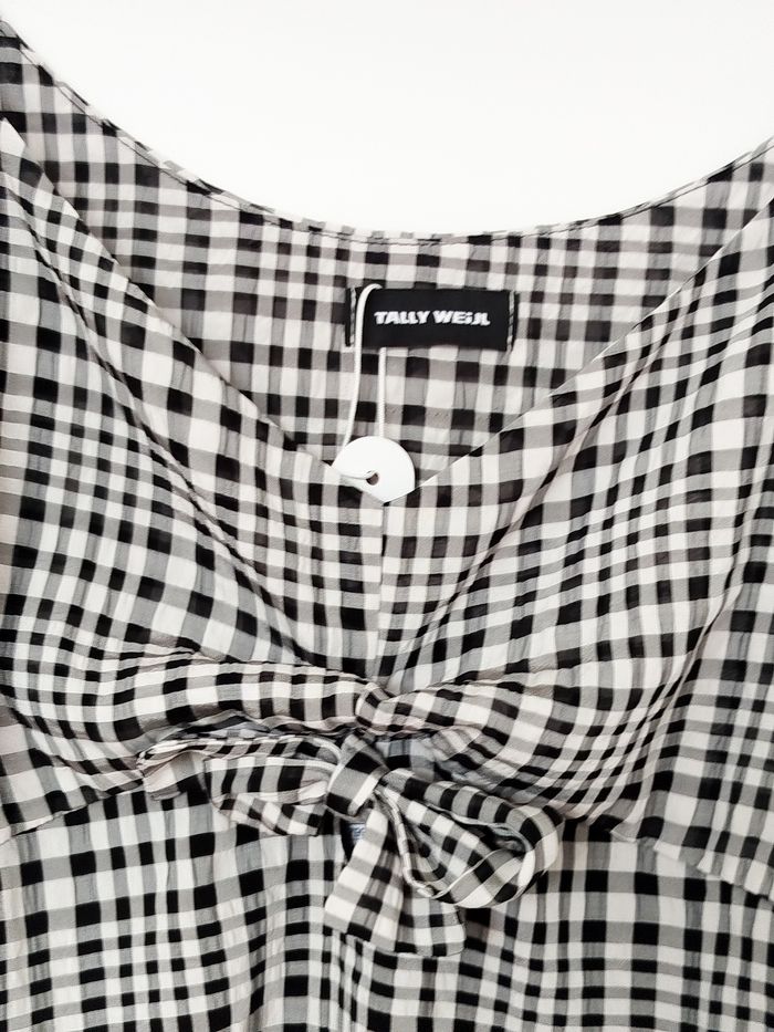Tally Weijl Robe Courte Vichy Noir et Blanc Taille L - photo numéro 4