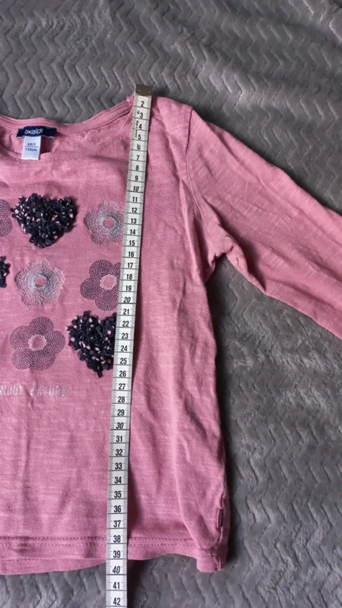 T-shirt vieux rose okaidi t6 - photo numéro 5