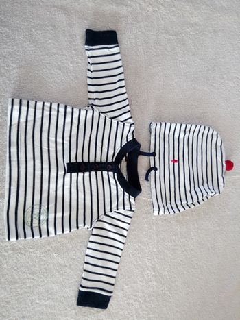 Tee-shirt + bonnet Natalys (réf perso L36)(familleac72)