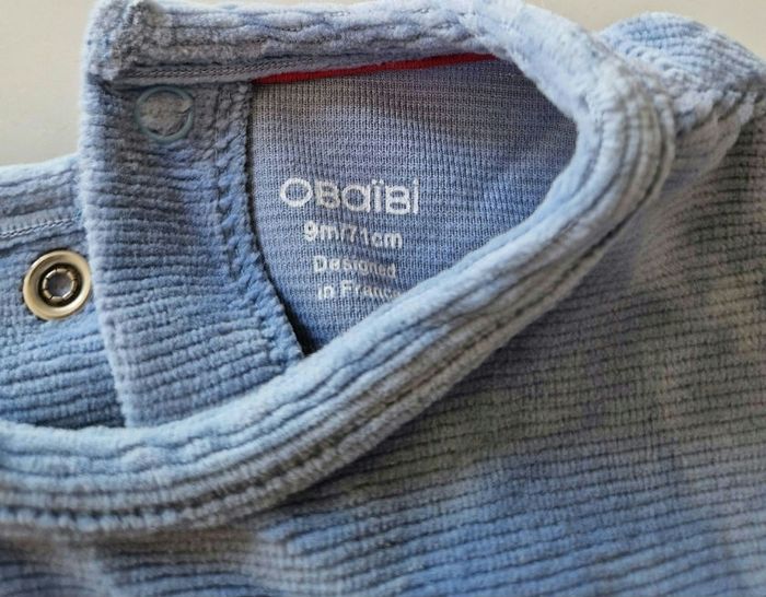 Pyjama bleu "My first winter" Obaïbi 9 mois - photo numéro 2