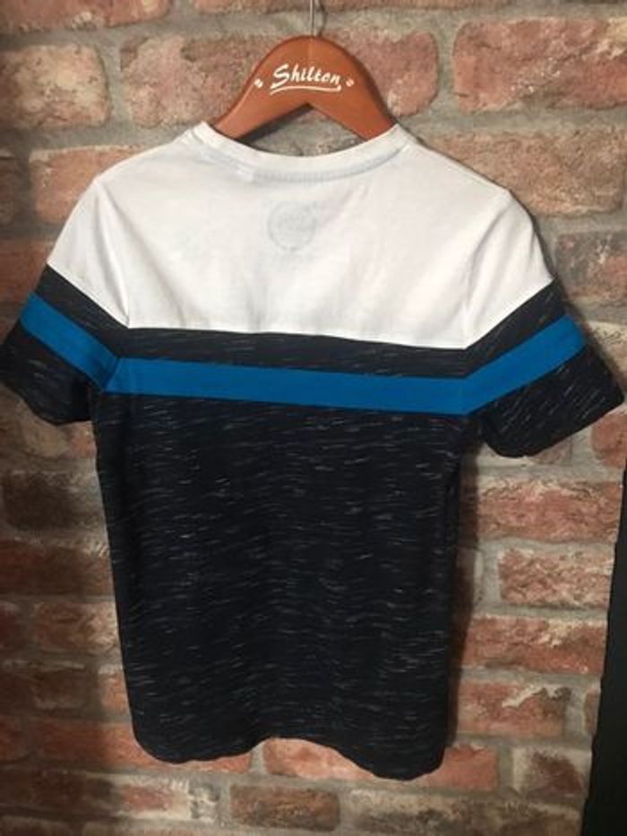 tshirt  garçon blanc bleu chiné coton - photo numéro 2