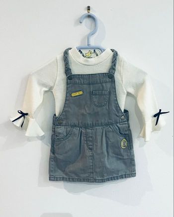 Ensemble salopette robe et pull « Tape à l’œil » 12 mois