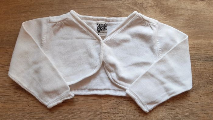 Boléro gilet court blanc 18 mois Tap à l oeil