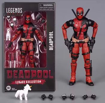 Figurine deadpool avec ses accessoires interchangeables