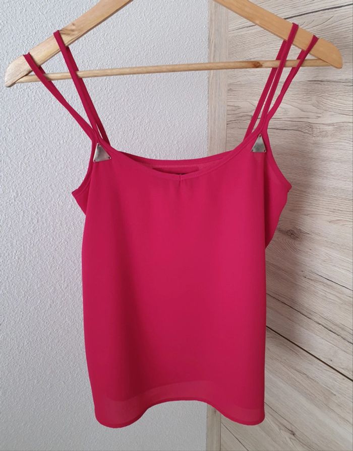 Débardeur blouse rose fuchsia