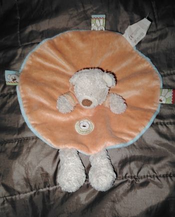 Doudou plat rond ours nicotoy Kiabi